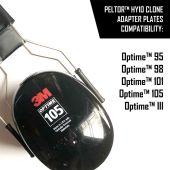 Sightlines Adapter Plates for Peltorâ„¢ Optimeâ„¢ and Similar Headsets | Clone Of HY10 Hygiene Kit Plates