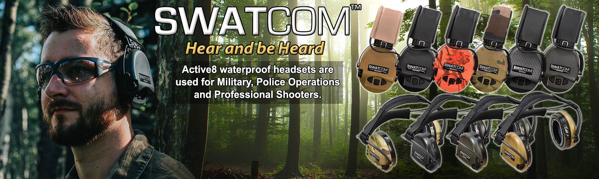 SWATCOM Active8 Waterproof Military Spec Headsets